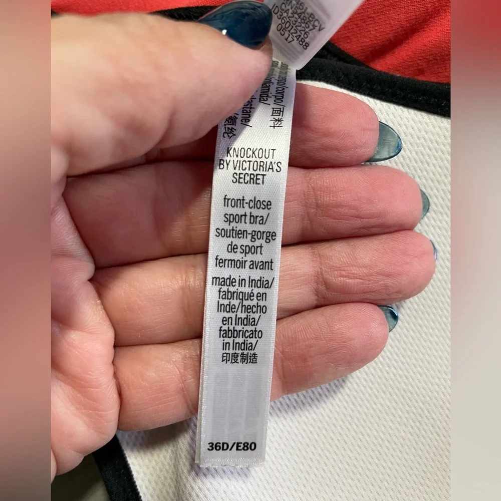 2 Victoria’s Secret Knockout Orange & Pink Strappy Back Sports Bras - Picture 5 of 7